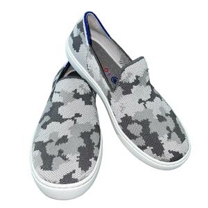 Rothy’s Kids Grey Camo Knit Slip On Sneakers - Size 3